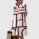 Klára | Moderne geometrisk midikjole