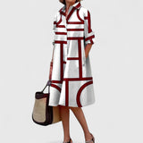 Klára | Moderne geometrisk midikjole