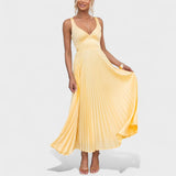 Zita | Lys plisseret kjole med stropper