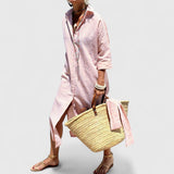 Lenka | Elegant stribet skjortekjolev