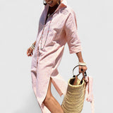 Lenka | Elegant stribet skjortekjolev