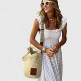 Soňa | Elegant plaid maxi kjole