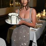 Petra | Maxi Kjole - Sølv